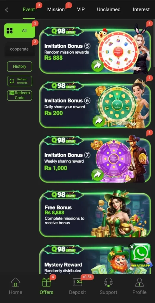 Q98 bonuses