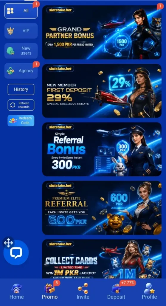 slotstake game bonuses